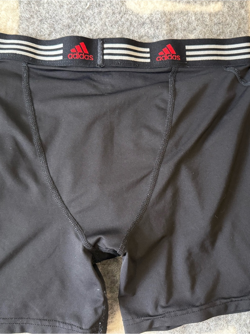 adidas Black Boxer Briefs with Red Logo Waistband